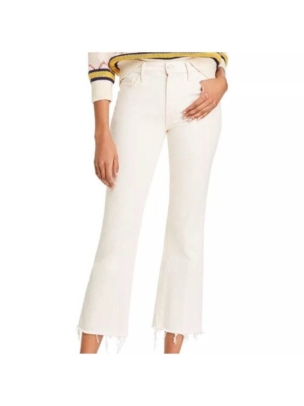 Mother The Insider Ankle Fray Jeans Act Natural Wash Size 28